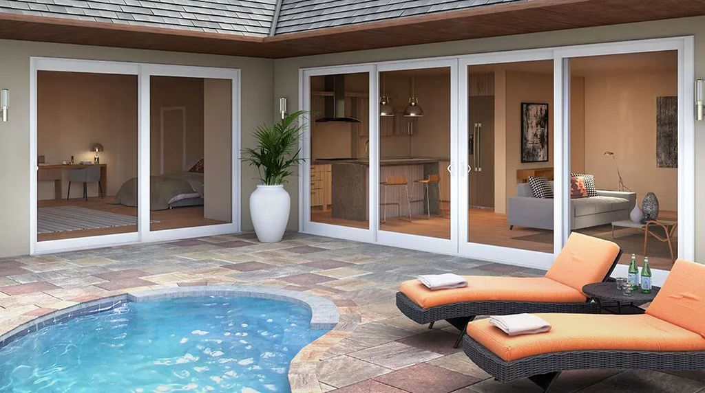 Sliding door with pool